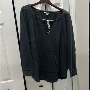 Victoria's Secret Black Tie Front 3/4 Sleeve Hoodie